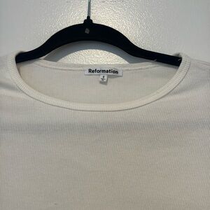 Reformation ribbed crop tee
